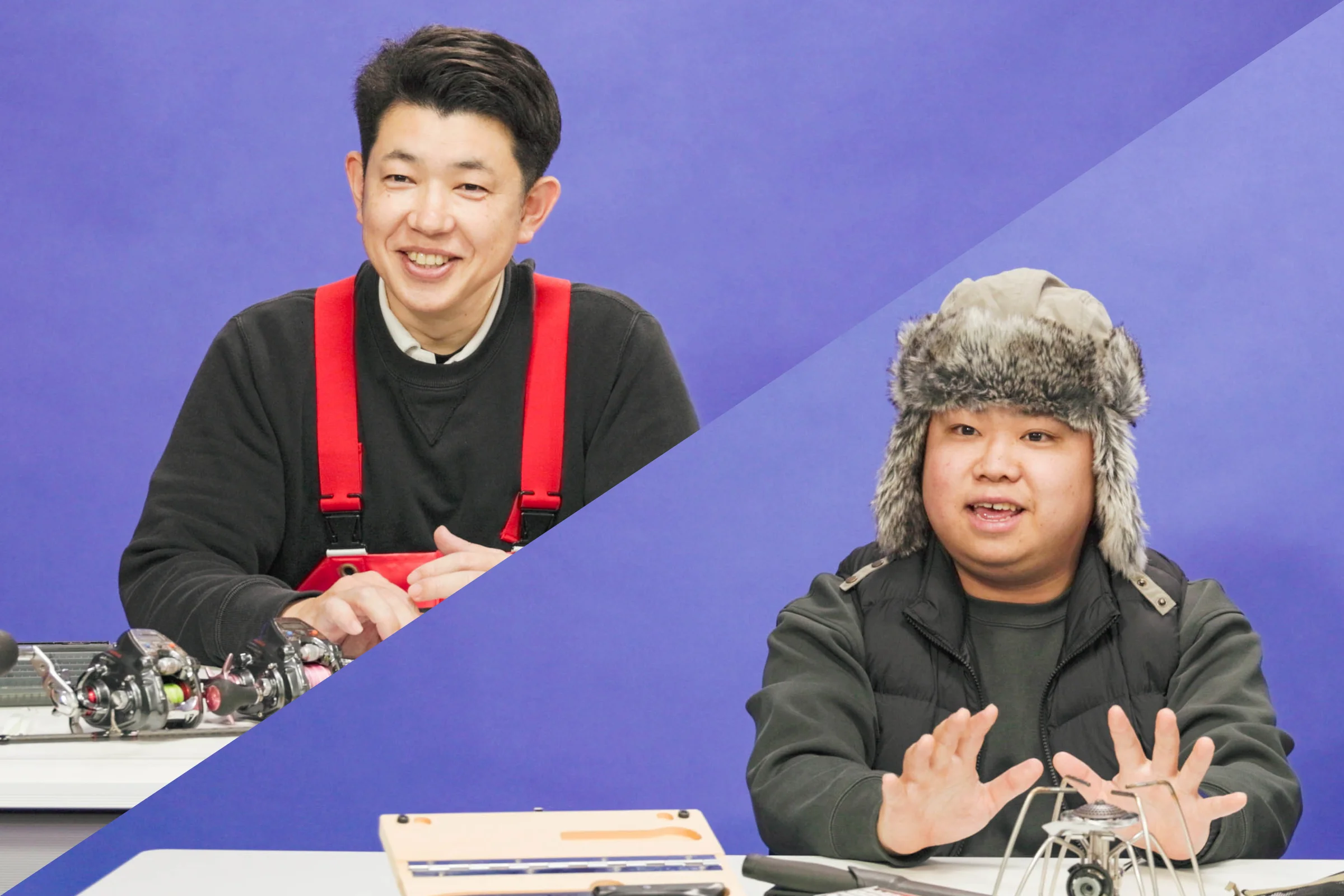 インタビューを受けている男性2名